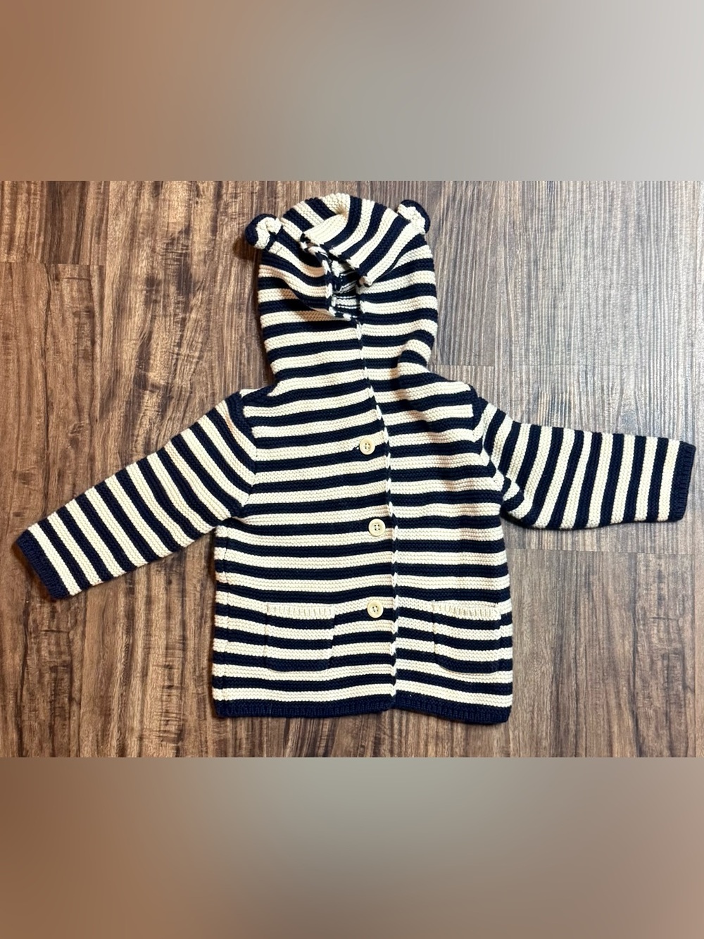 6-12 Months Baby Girls Knitted Jacket baby GAP Heart on Back Winter Hooded